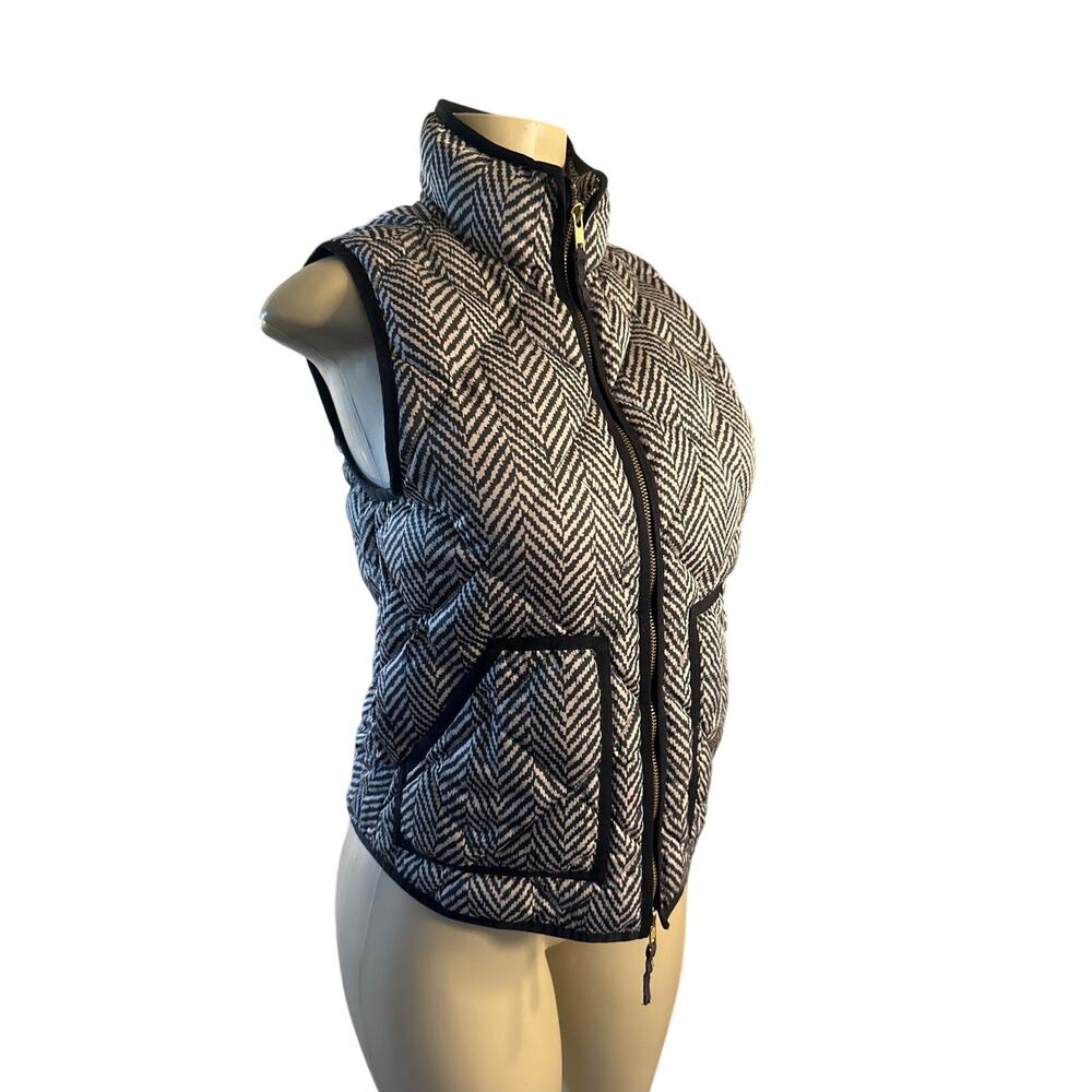 Women XS J.Crew J. Crew Puffer Quilted Herringbone Excursion Vest Full Zip Down